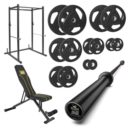 FW1 Power Rack Bundle Rubber Coated Plates