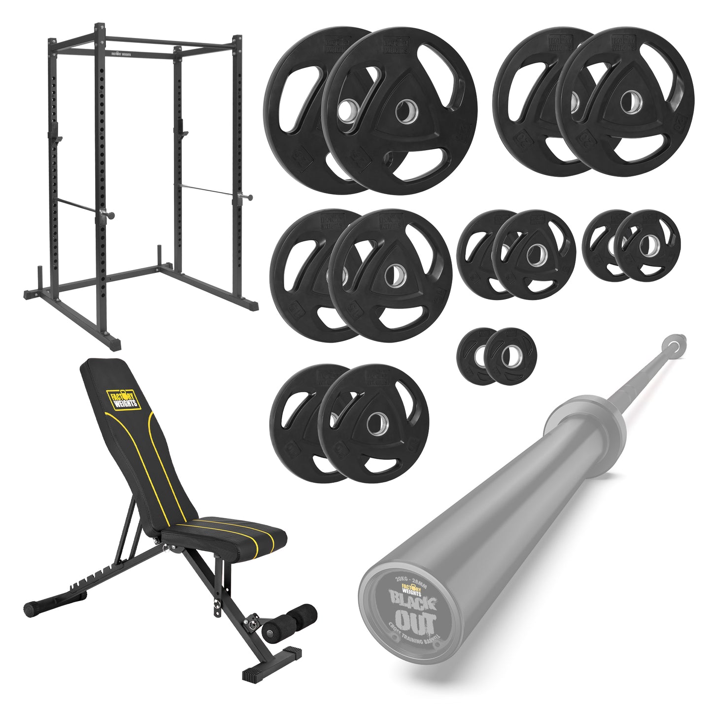 FW1 Power Rack Bundle Rubber Coated Plates