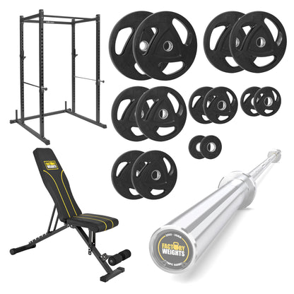 FW1 Power Rack Bundle Rubber Coated Plates