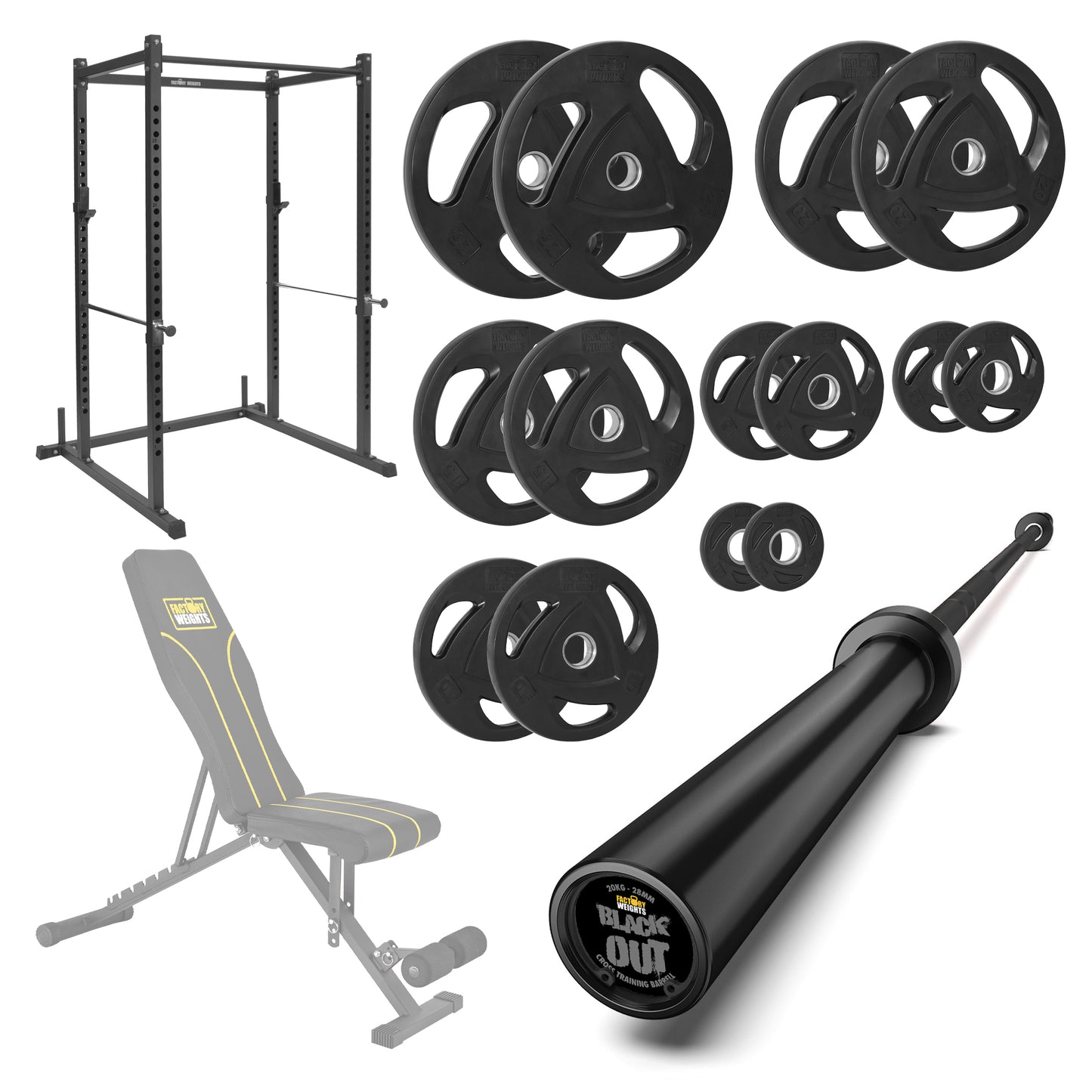 FW1 Power Rack Bundle Rubber Coated Plates