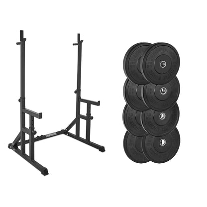FW1 Squat Rack Black Bumper Bundle