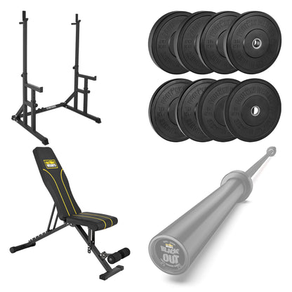 FW1 Squat Rack Black Bumper Bundle