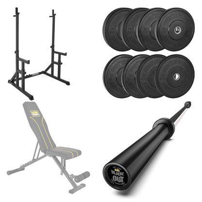 FW1 Squat Rack Black Bumper Bundle