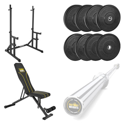 FW1 Squat Rack Black Bumper Bundle