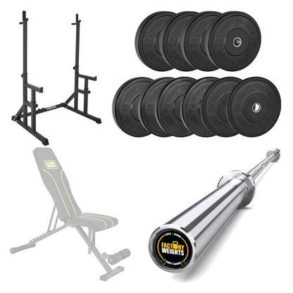 FW1 Squat Rack Black Bumper Bundle