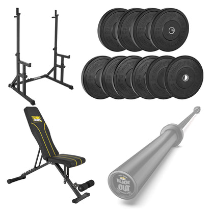 FW1 Squat Rack Black Bumper Bundle