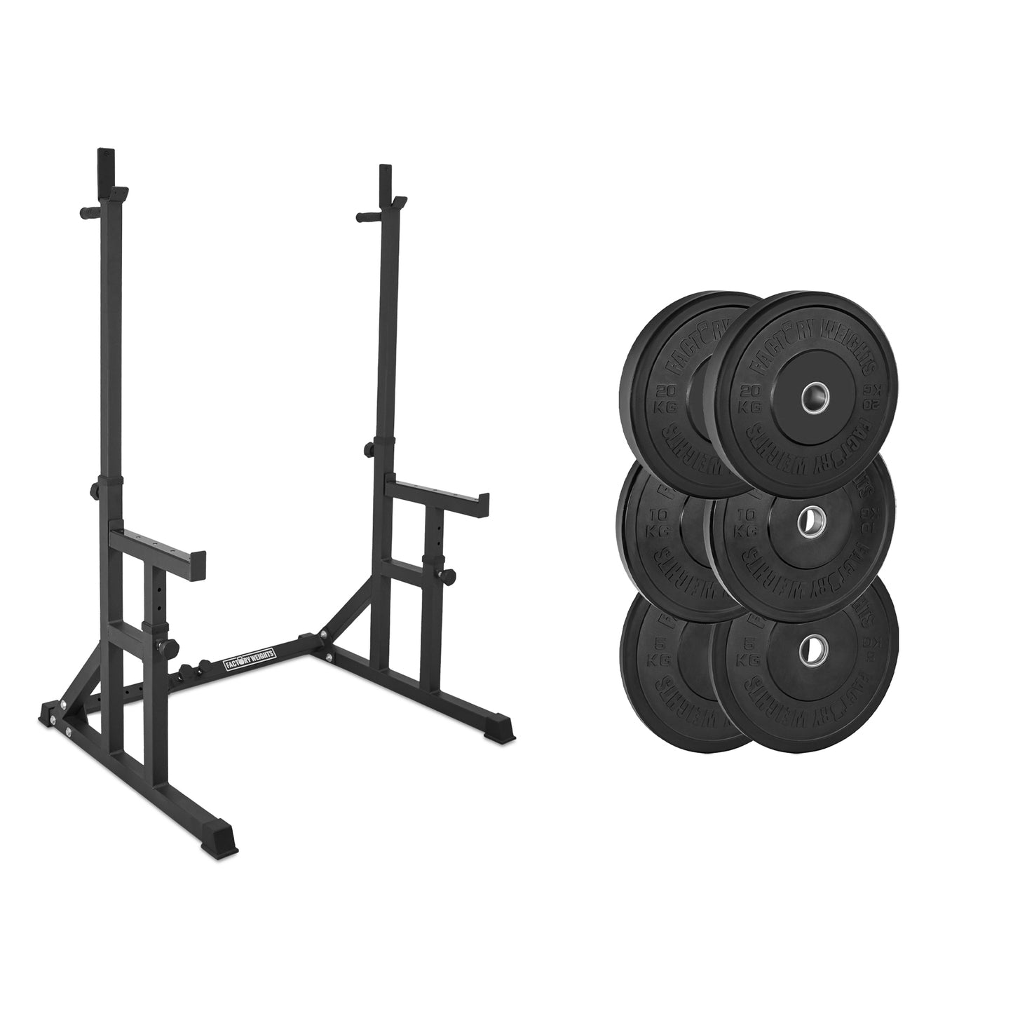 FW1 Squat Rack Black Bumper Bundle