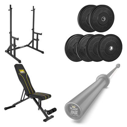 FW1 Squat Rack Black Bumper Bundle