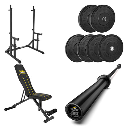 FW1 Squat Rack Black Bumper Bundle