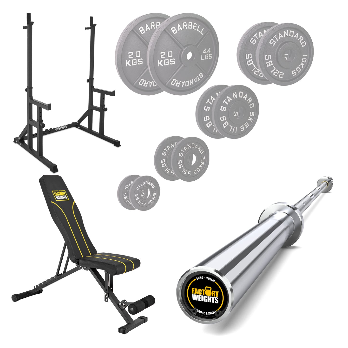 FW1 Squat Rack Cast Iron Bundle