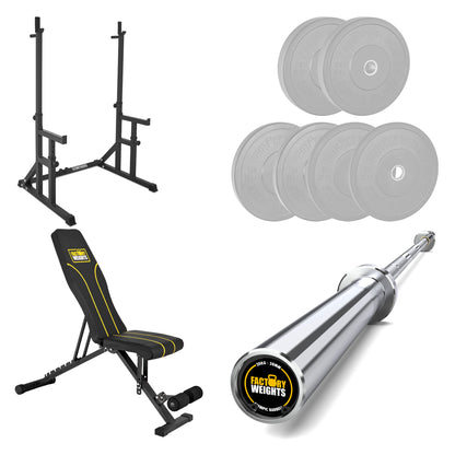 FW1 Squat Rack Black Bumper Bundle