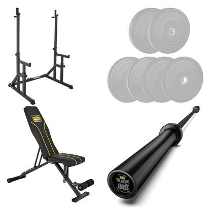 FW1 Squat Rack Black Bumper Bundle