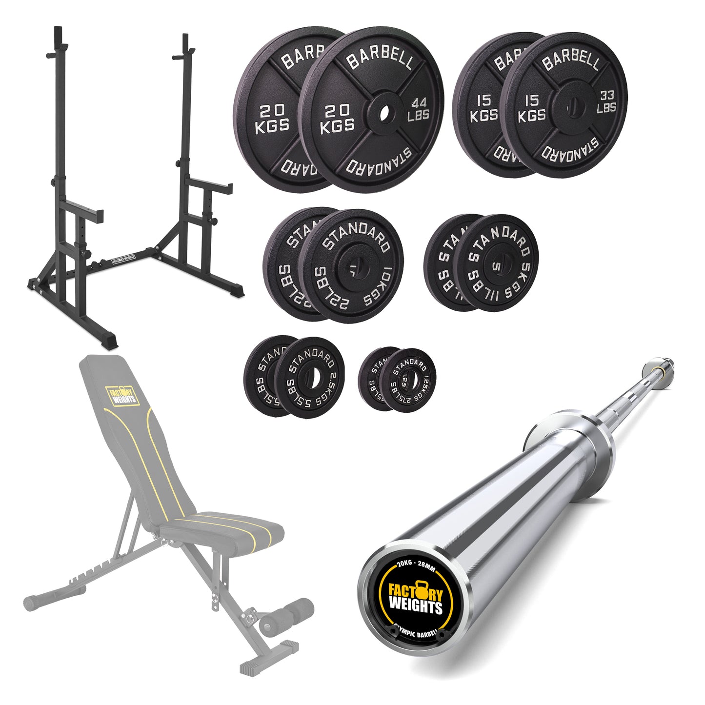 FW1 Squat Rack Cast Iron Bundle