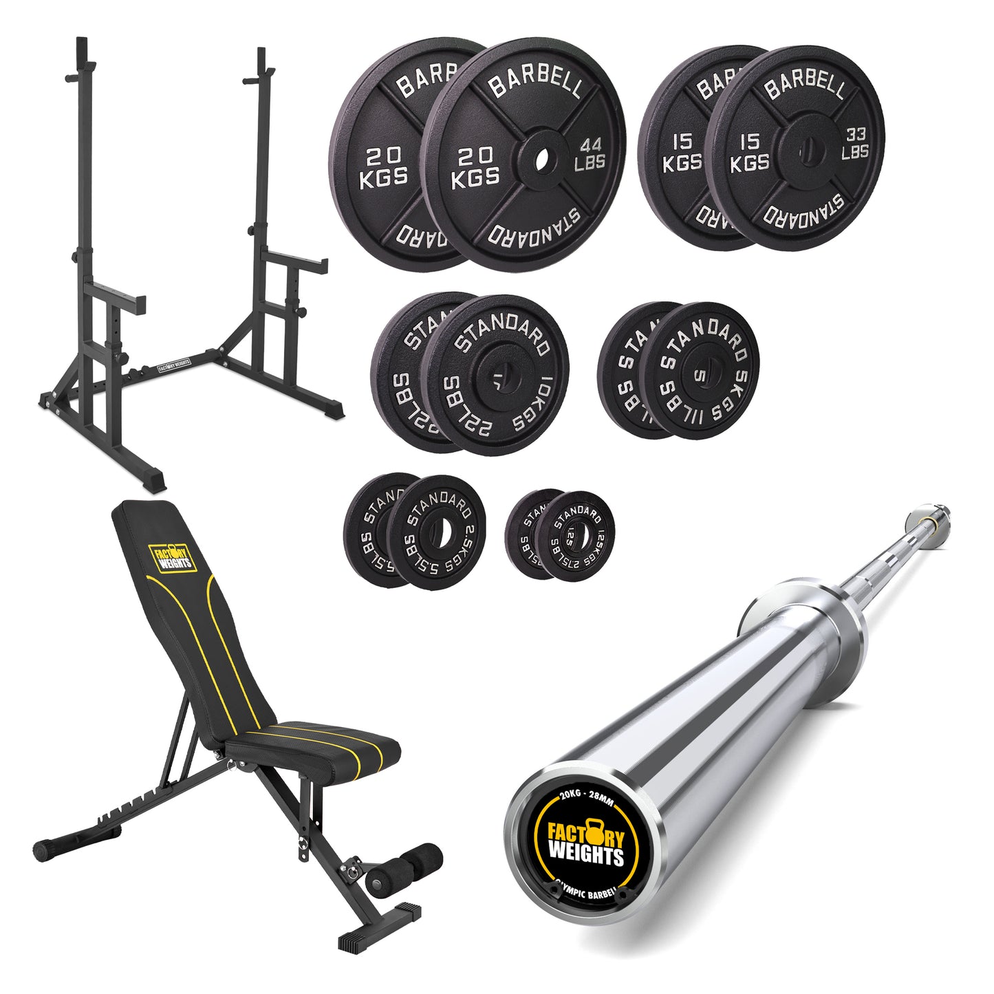 FW1 Squat Rack Cast Iron Bundle