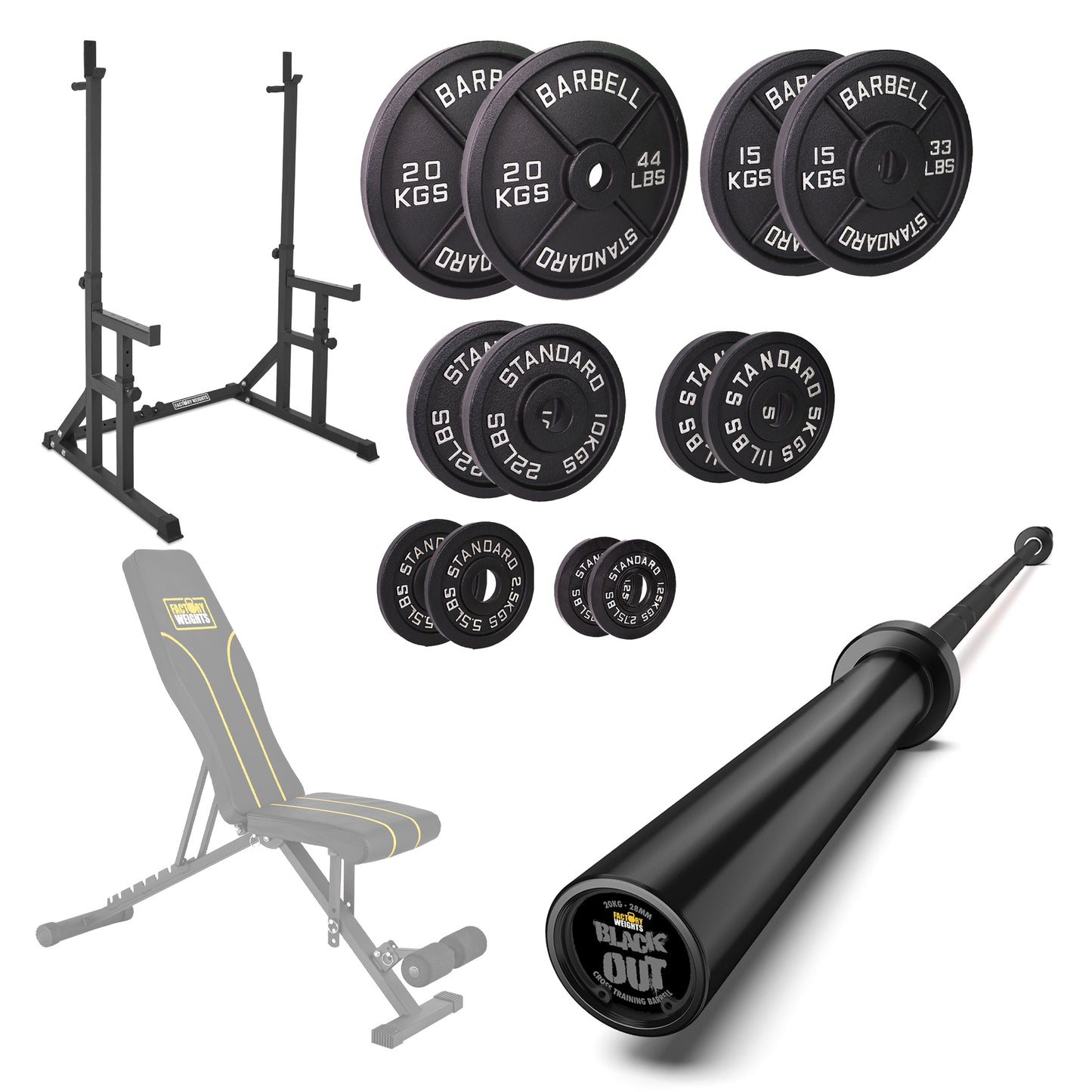 FW1 Squat Rack Cast Iron Bundle