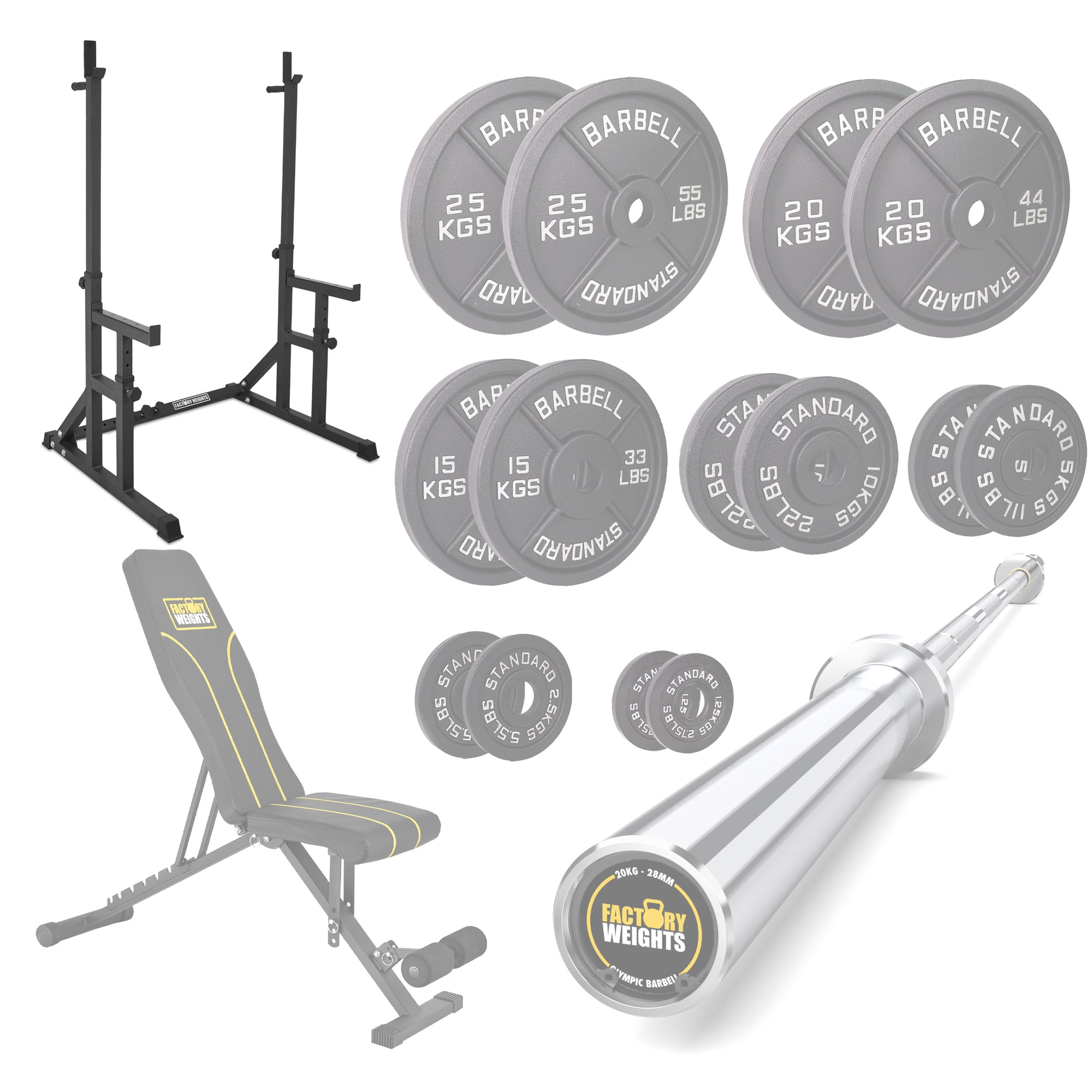FW1 Squat Rack Cast Iron Bundle