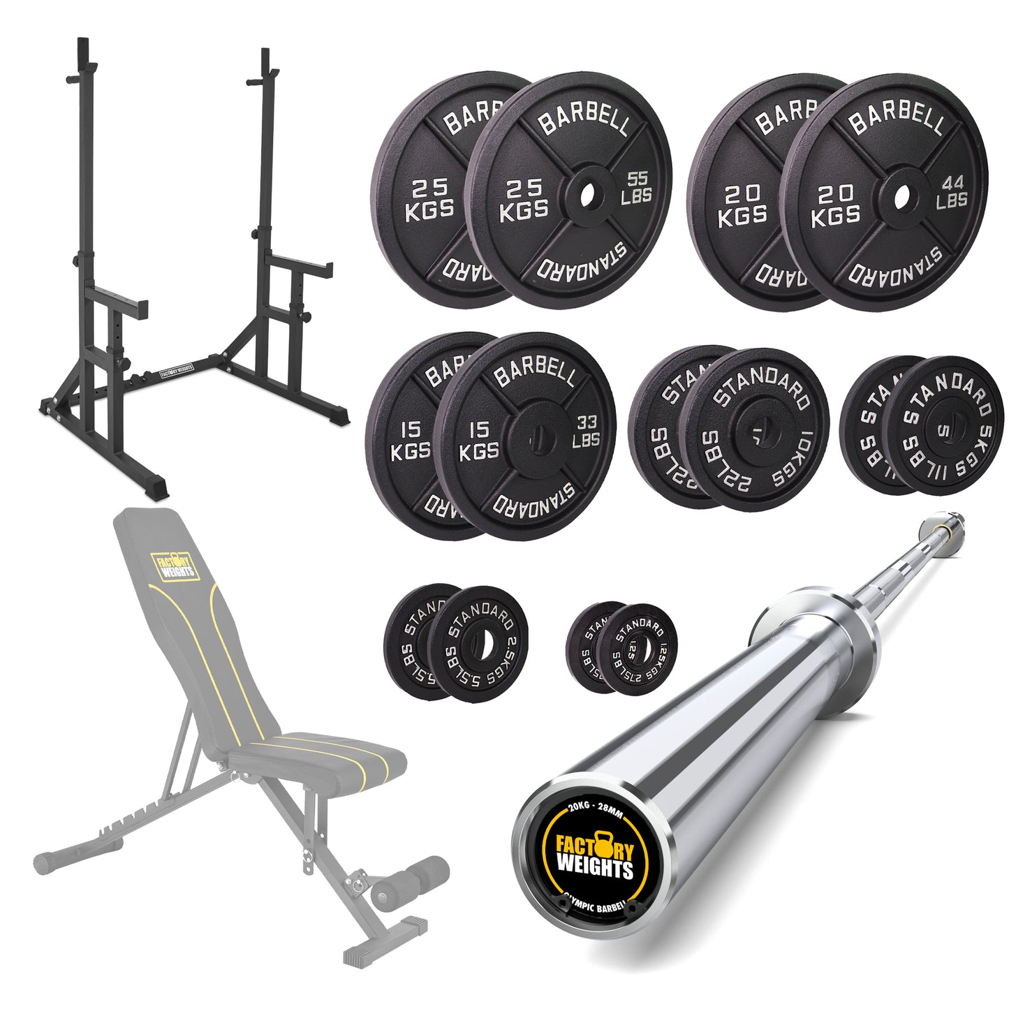 FW1 Squat Rack Cast Iron Bundle