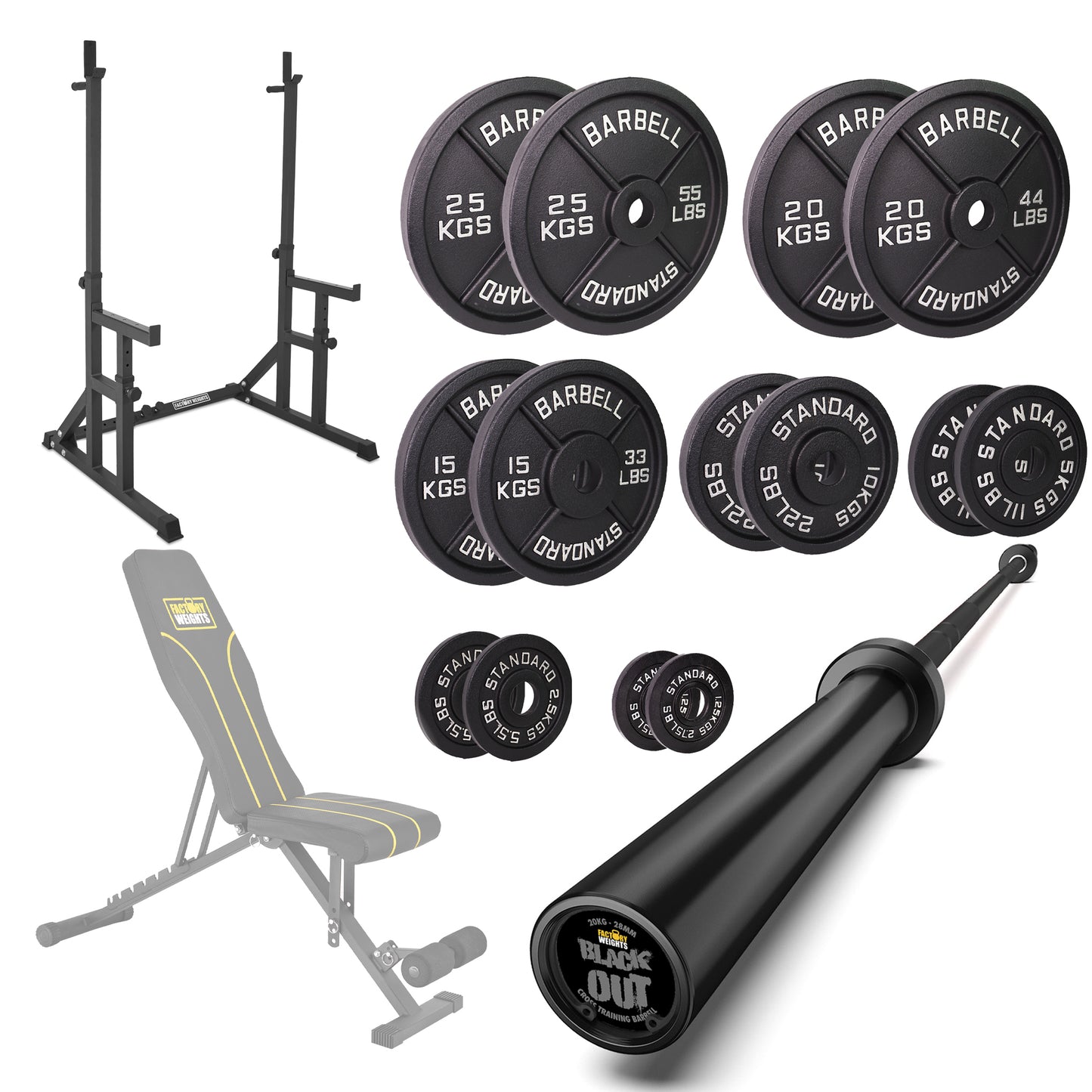 FW1 Squat Rack Cast Iron Bundle