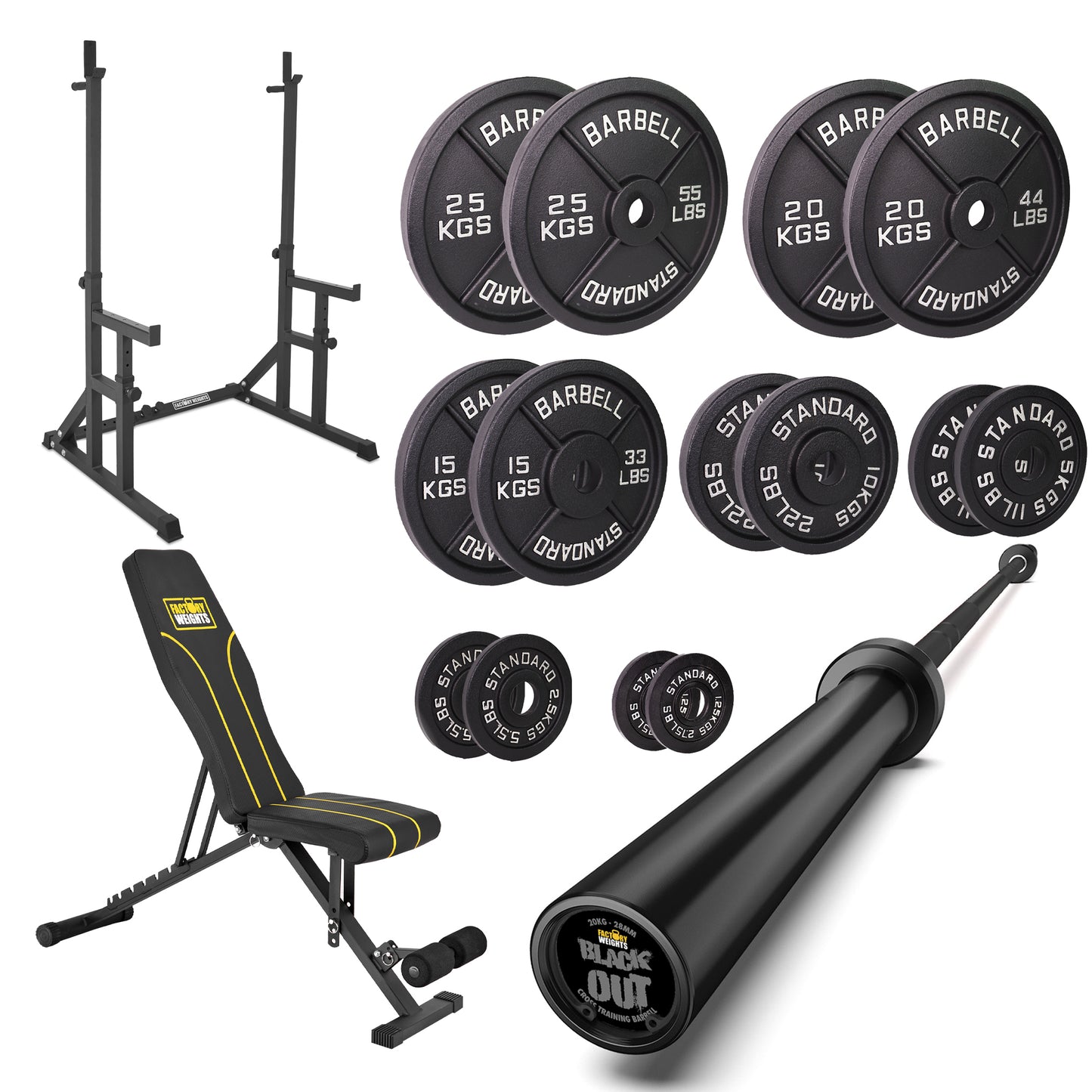 FW1 Squat Rack Cast Iron Bundle
