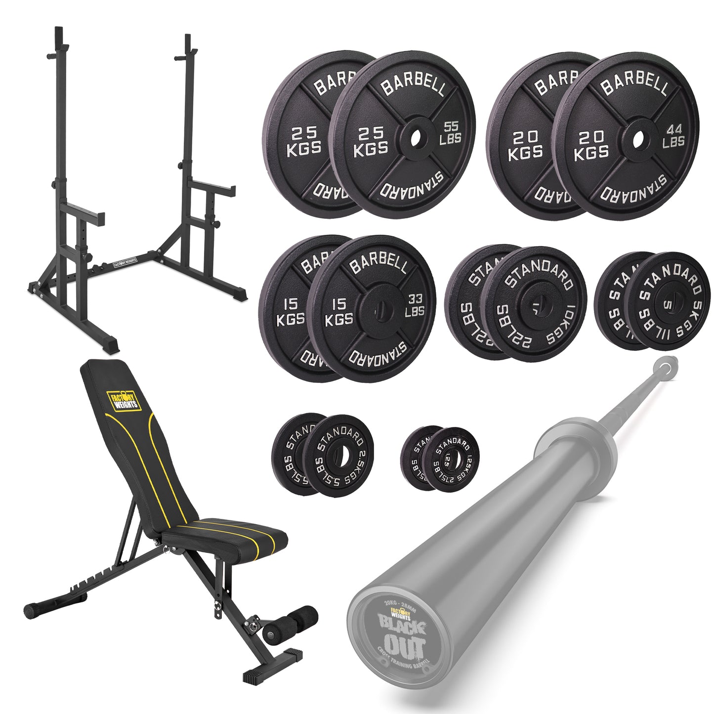 FW1 Squat Rack Cast Iron Bundle