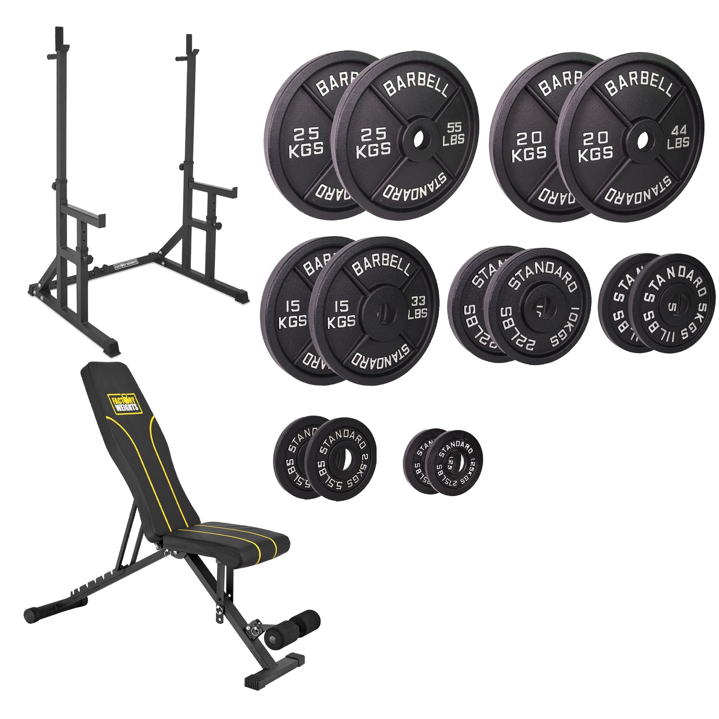 FW1 Squat Rack Cast Iron Bundle 