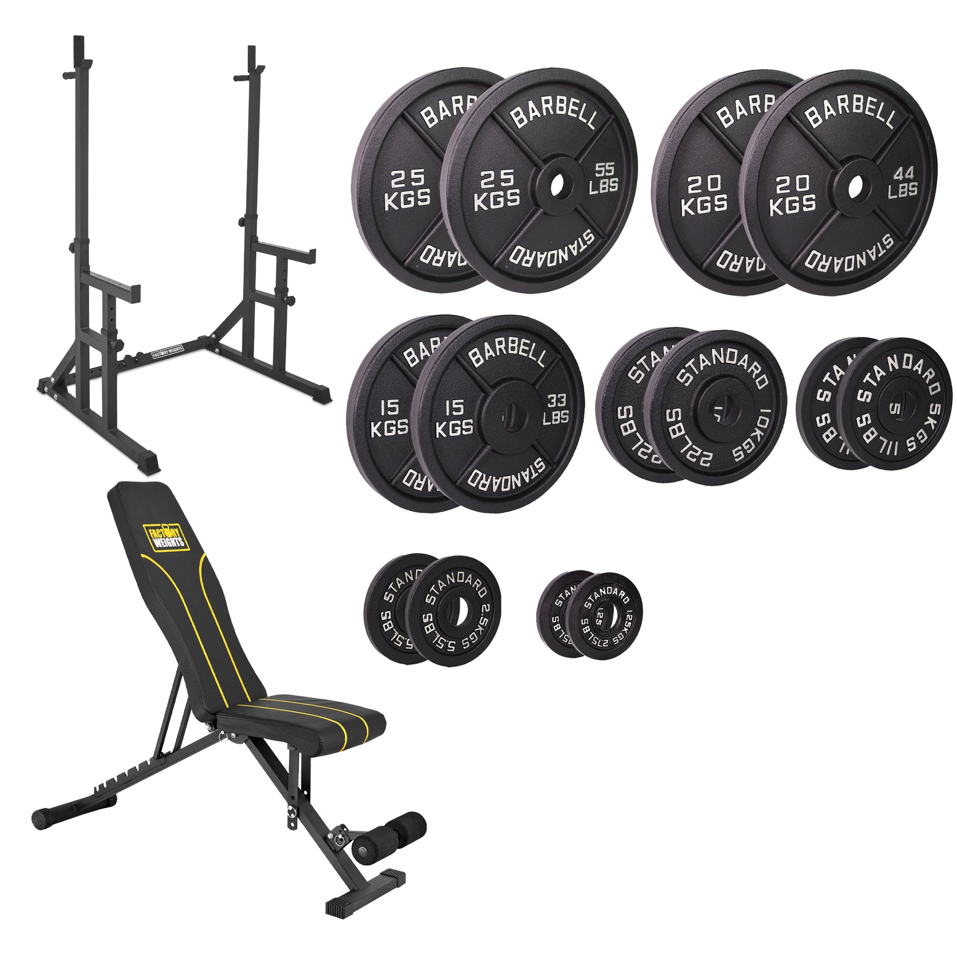 FW1 Squat Rack Cast Iron Bundle 