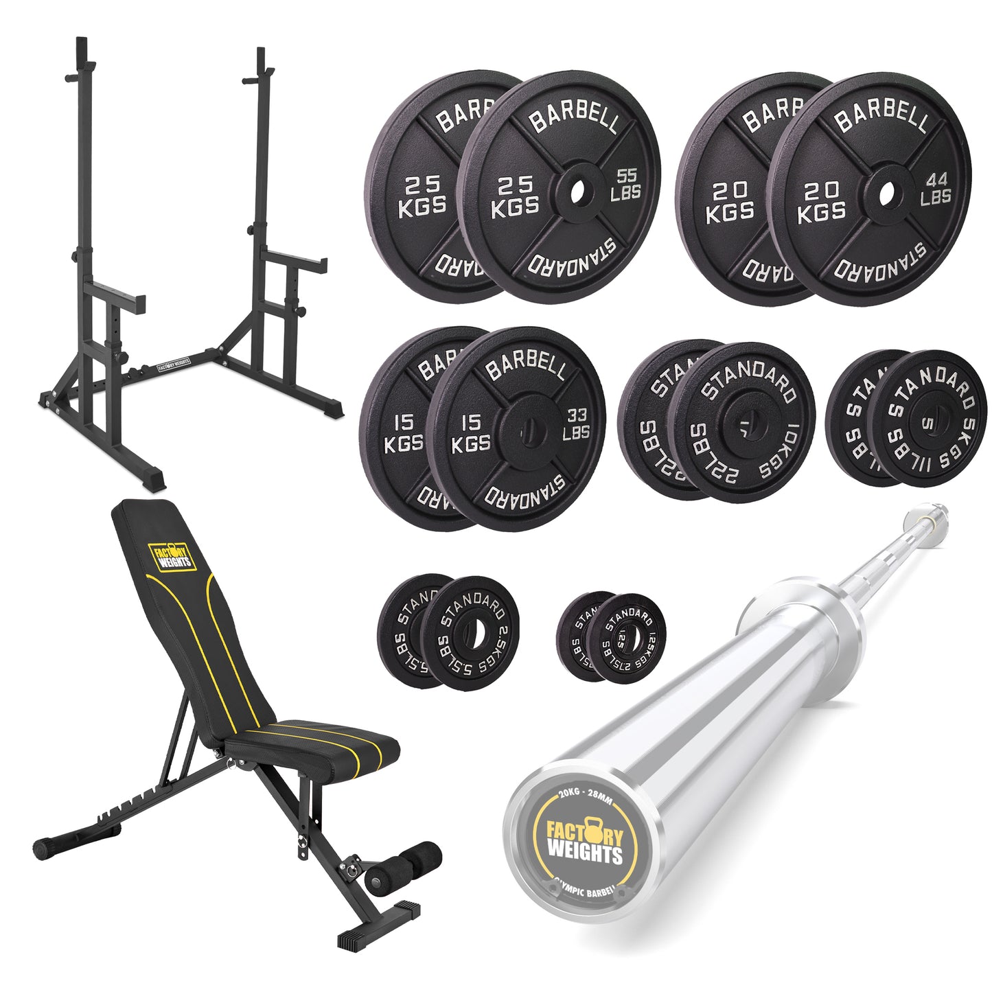 FW1 Squat Rack Cast Iron Bundle