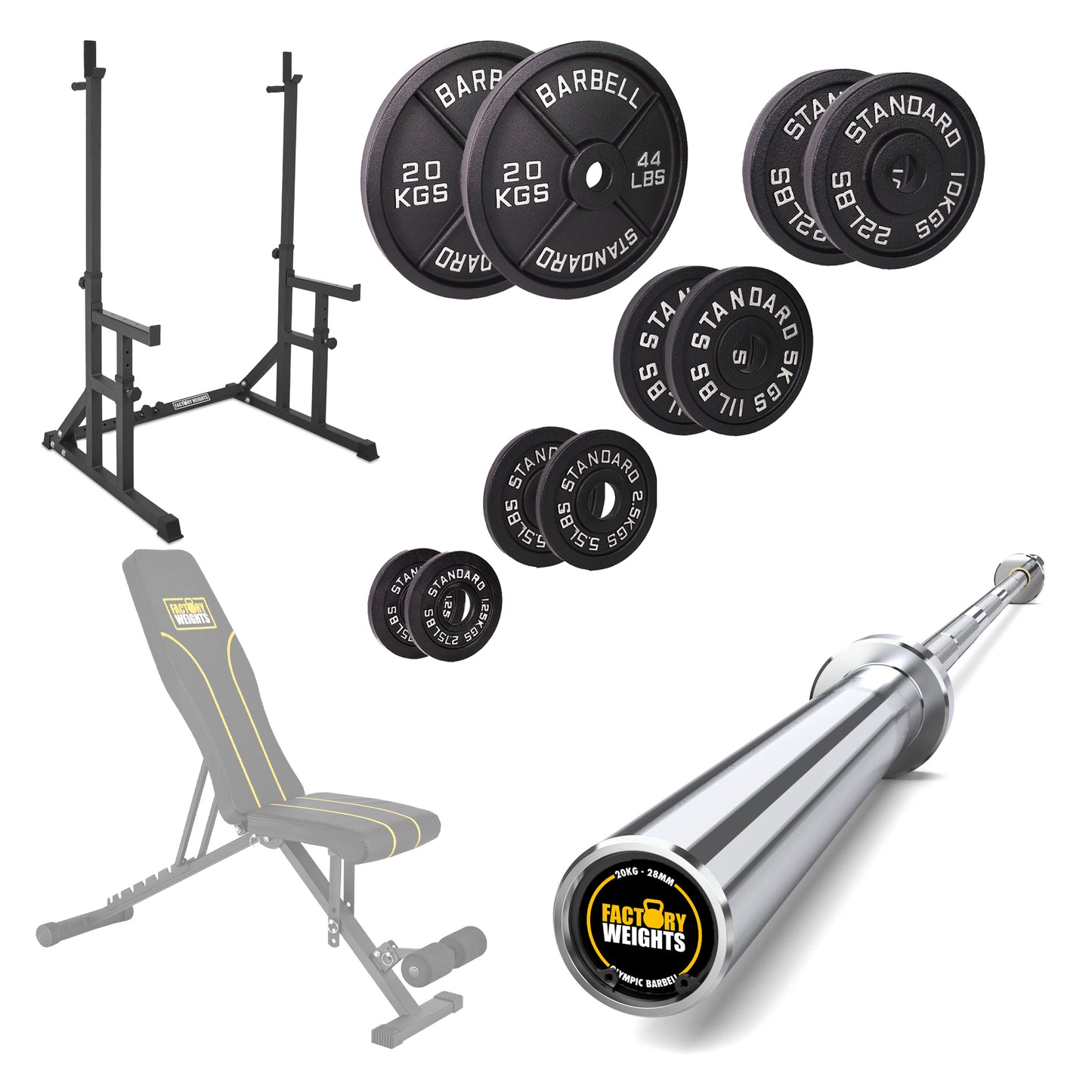FW1 Squat Rack Cast Iron Bundle