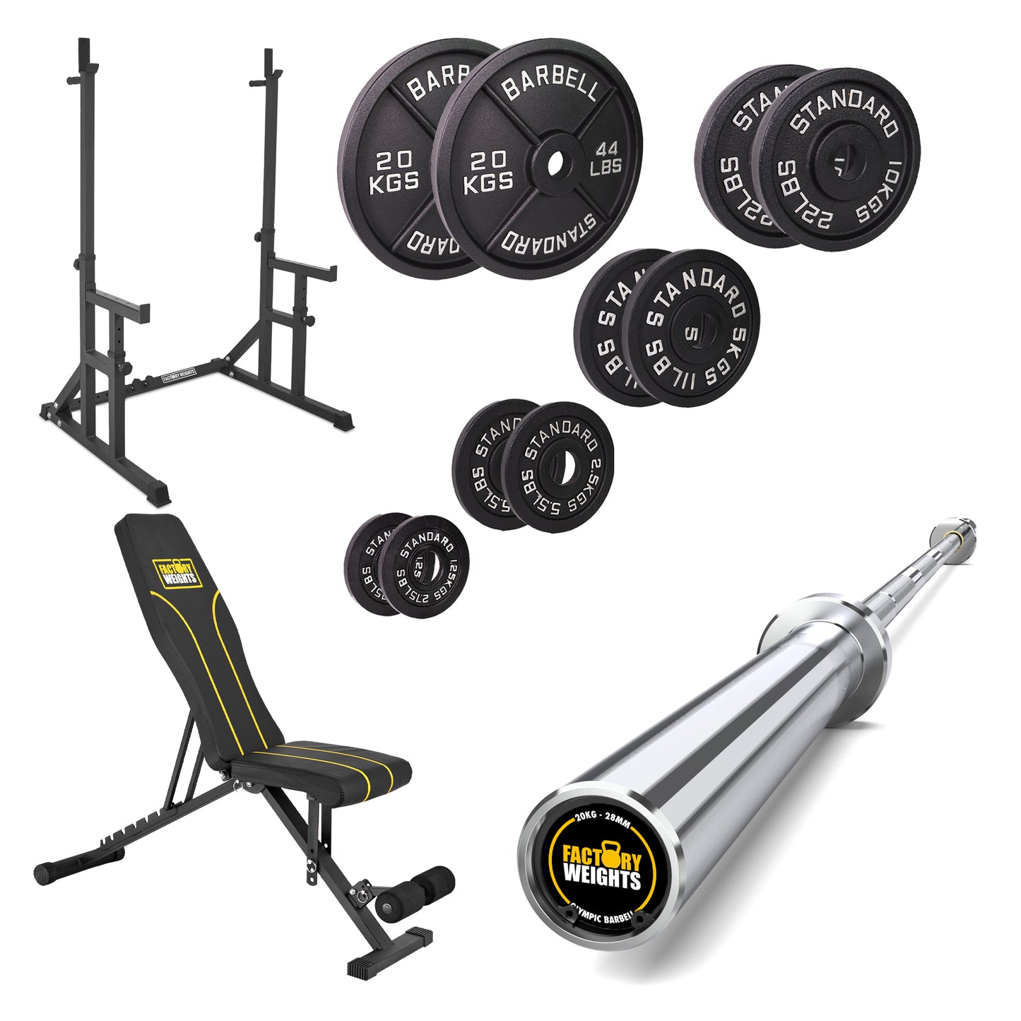 FW1 Squat Rack Cast Iron Bundle