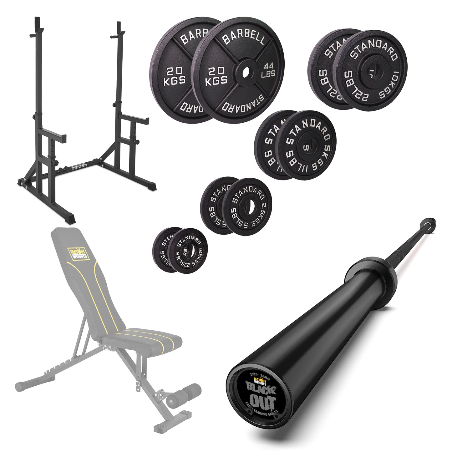 FW1 Squat Rack Cast Iron Bundle