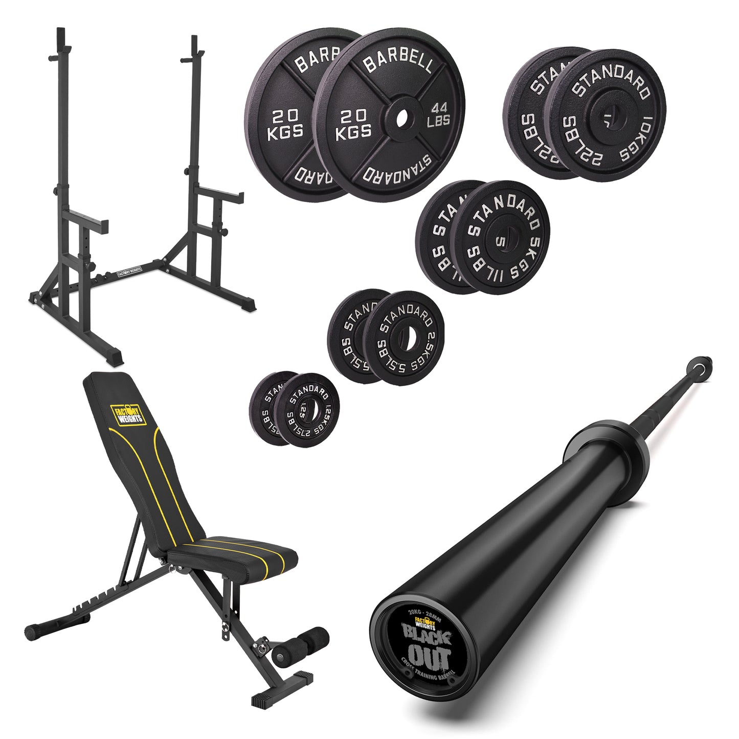 FW1 Squat Rack Cast Iron Bundle