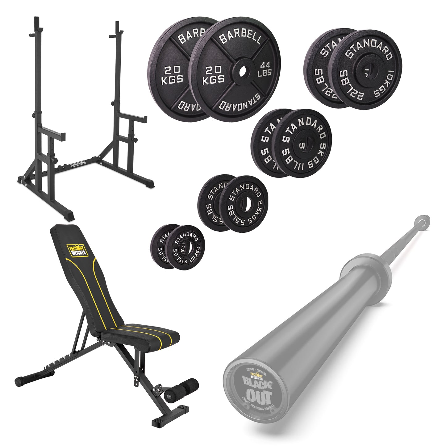 FW1 Squat Rack Cast Iron Bundle