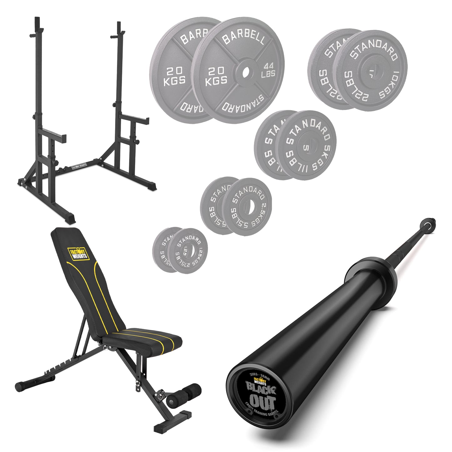 FW1 Squat Rack Cast Iron Bundle