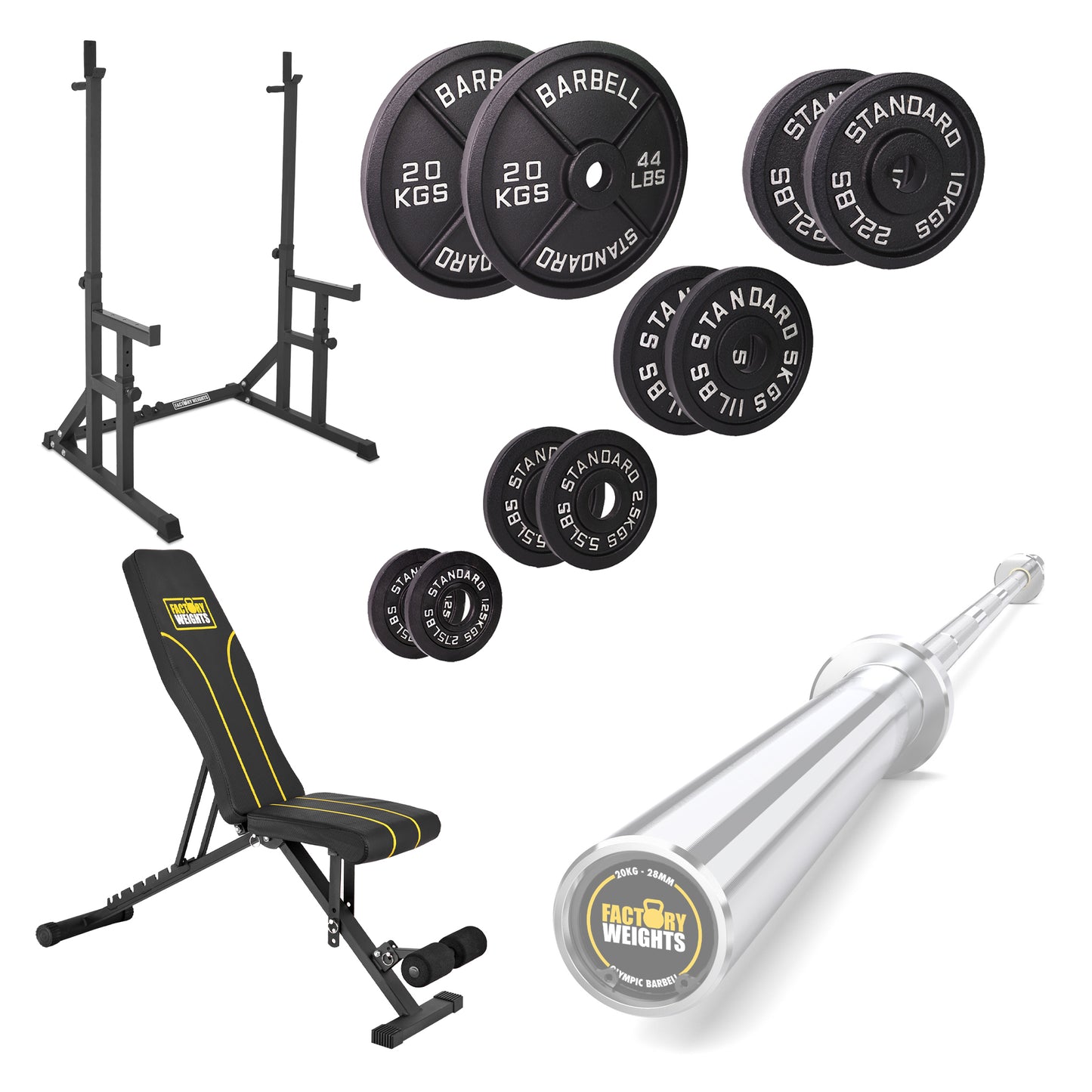 FW1 Squat Rack Cast Iron Bundle