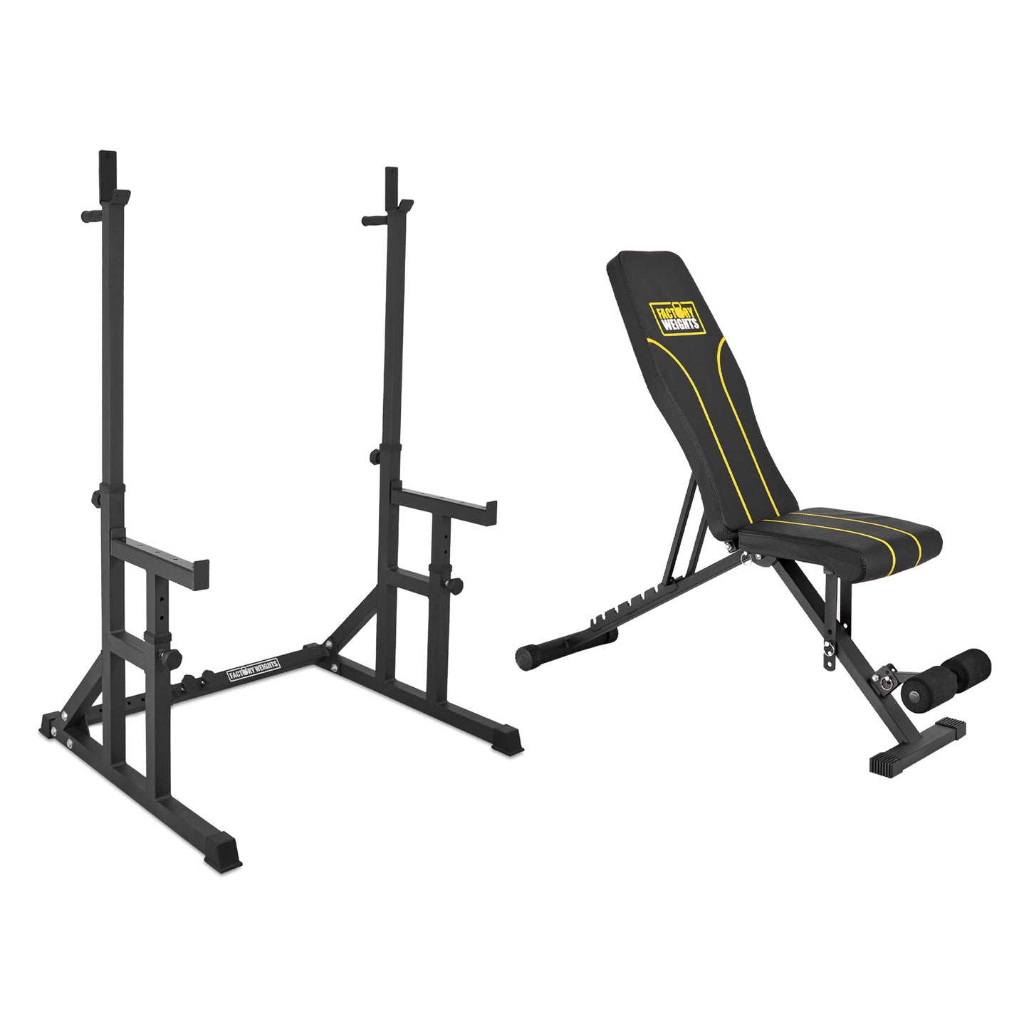 FW1 Squat Rack Rubber Plates Bundle No No FW1 Adjustable Bench