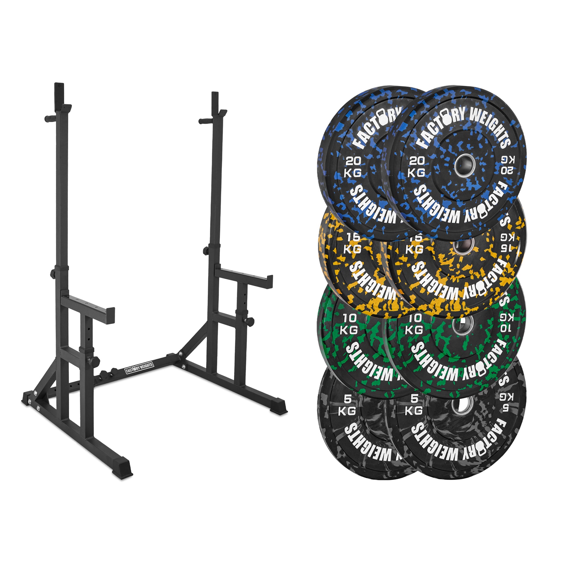 FW1 Squat Rack Fleck Bumper Bundle 100kg No No