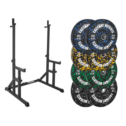 FW1 Squat Rack Fleck Bumper Bundle 100kg No No