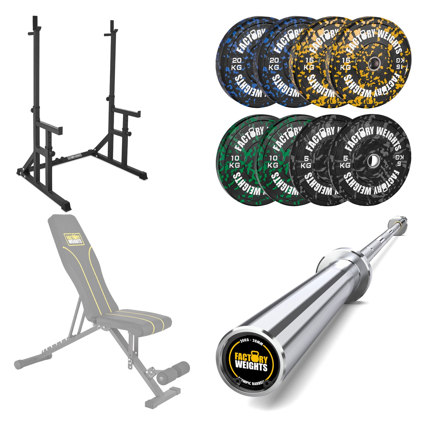 FW1 Squat Rack Fleck Bumper Bundle