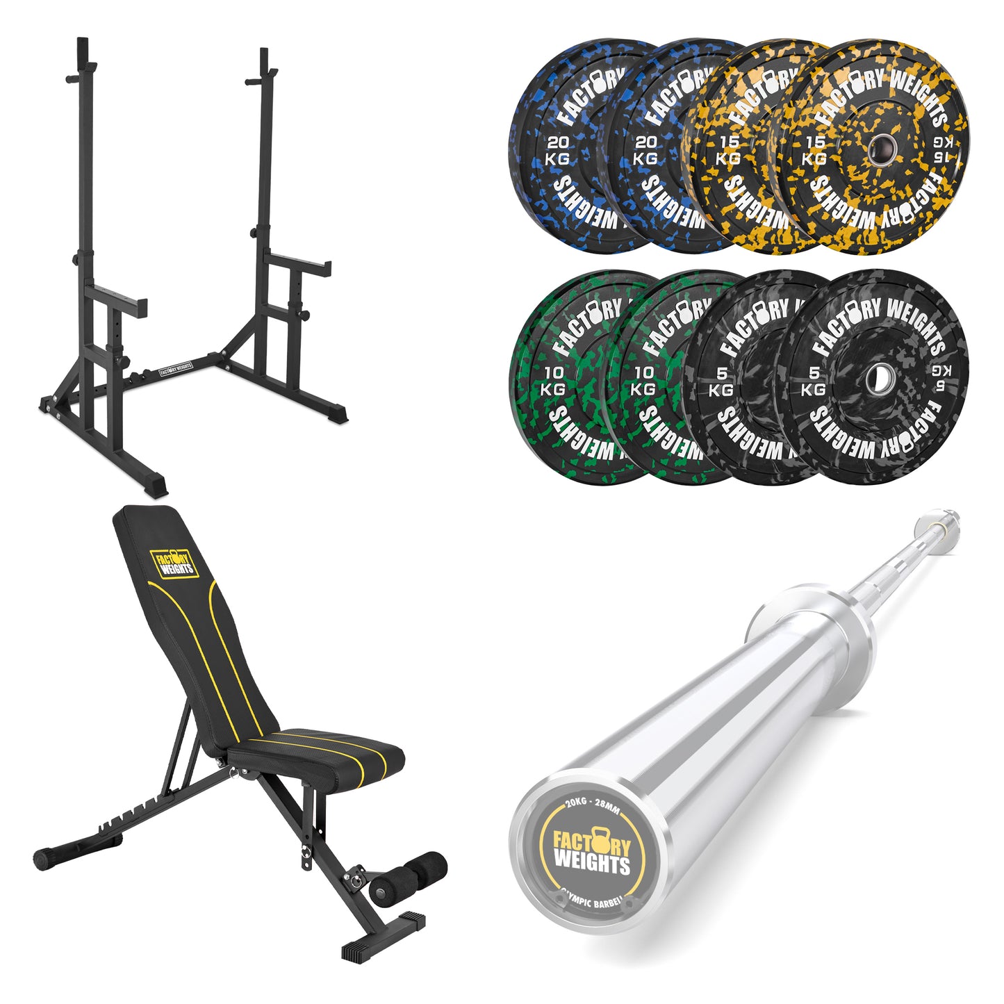 FW1 Squat Rack Fleck Bumper Bundle