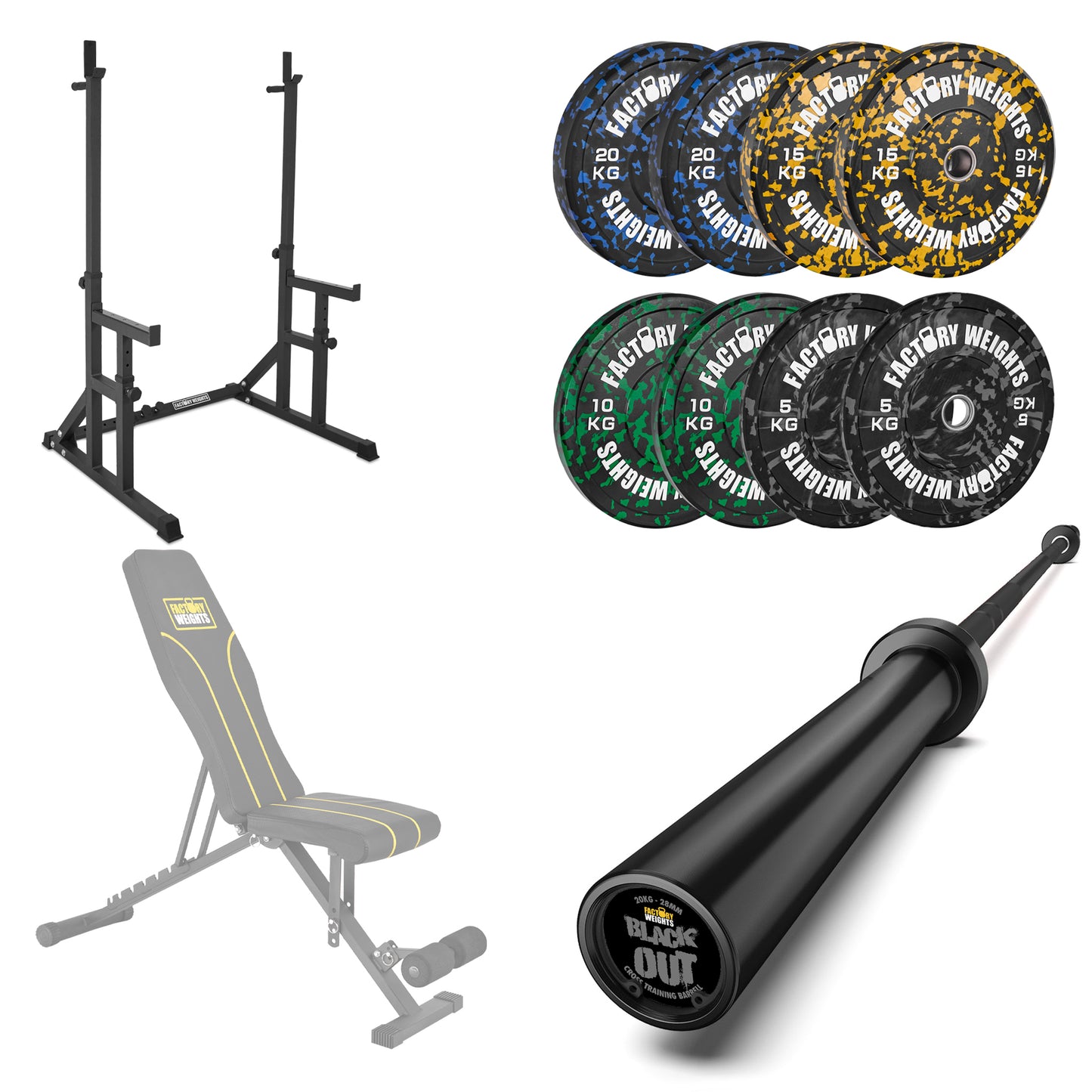 FW1 Squat Rack Fleck Bumper Bundle