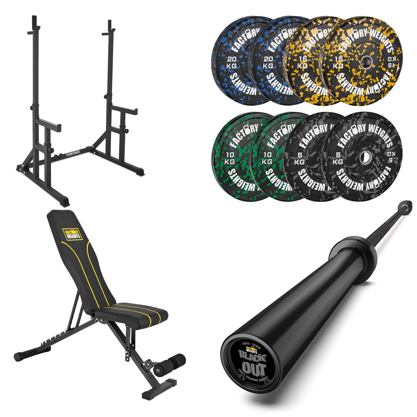 FW1 Squat Rack Fleck Bumper Bundle