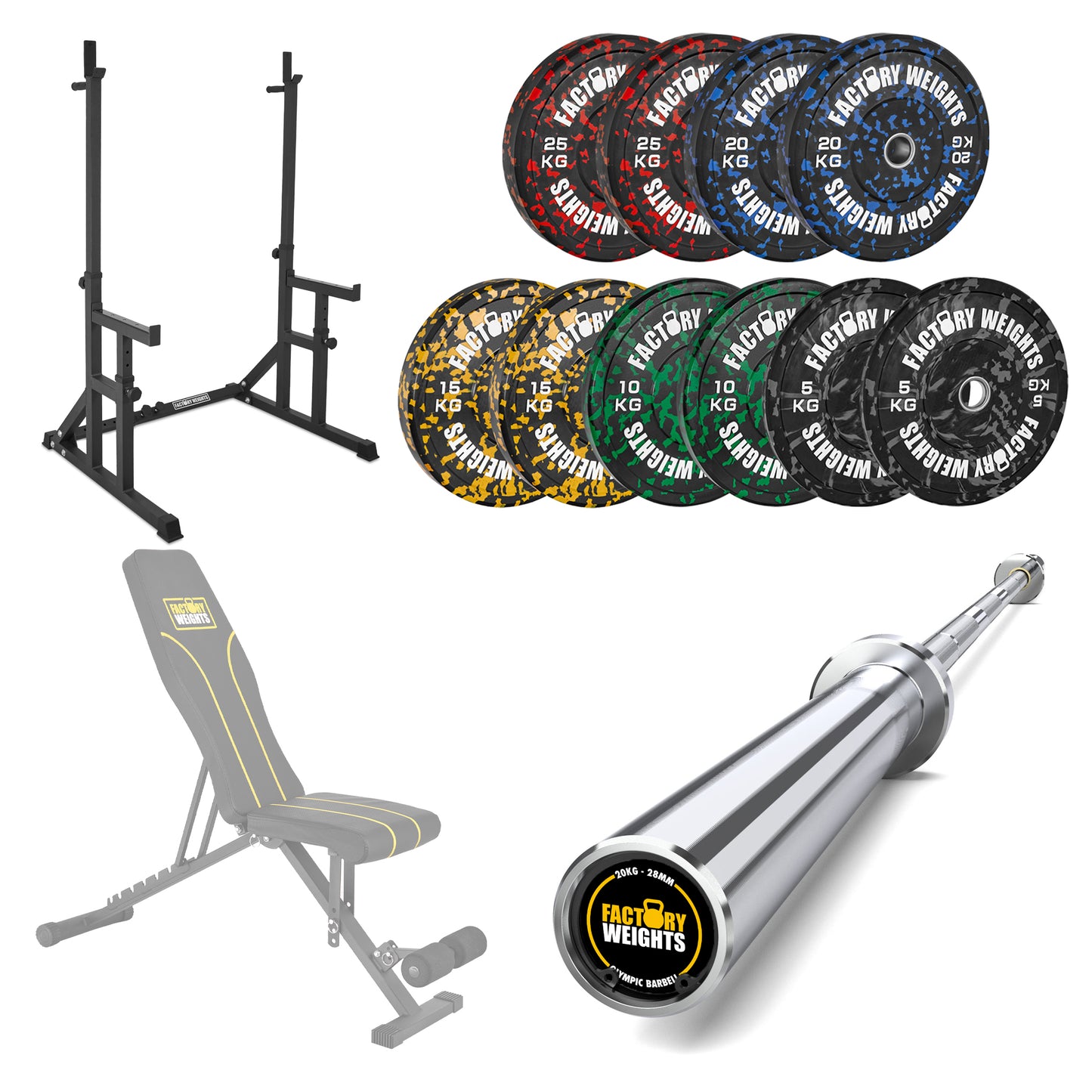FW1 Squat Rack Fleck Bumper Bundle