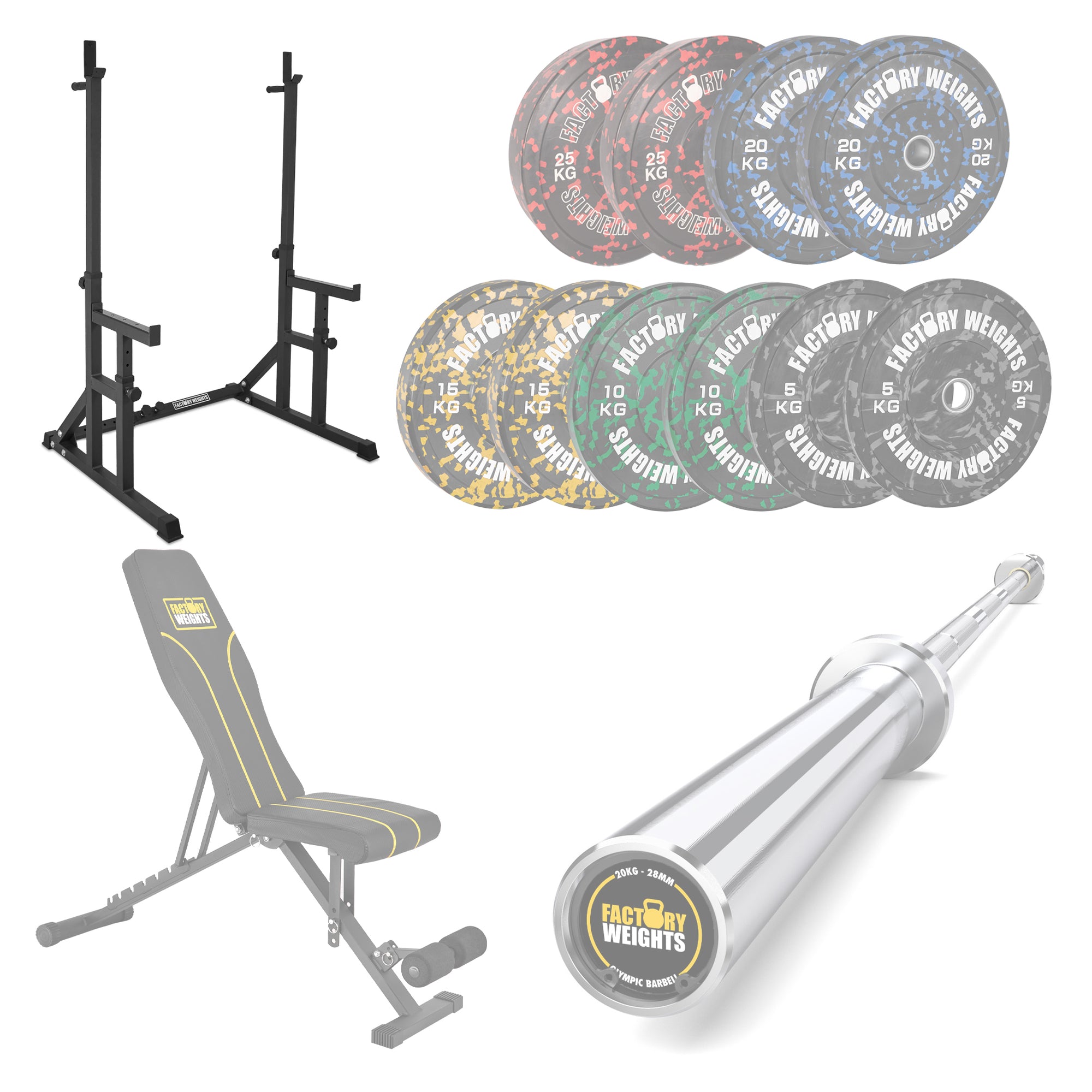 FW1 Squat Rack Fleck Bumper Bundle
