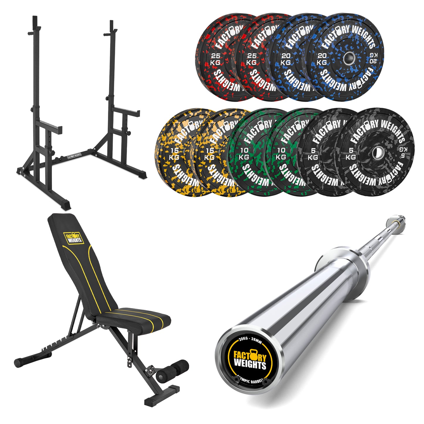 FW1 Squat Rack Fleck Bumper Bundle