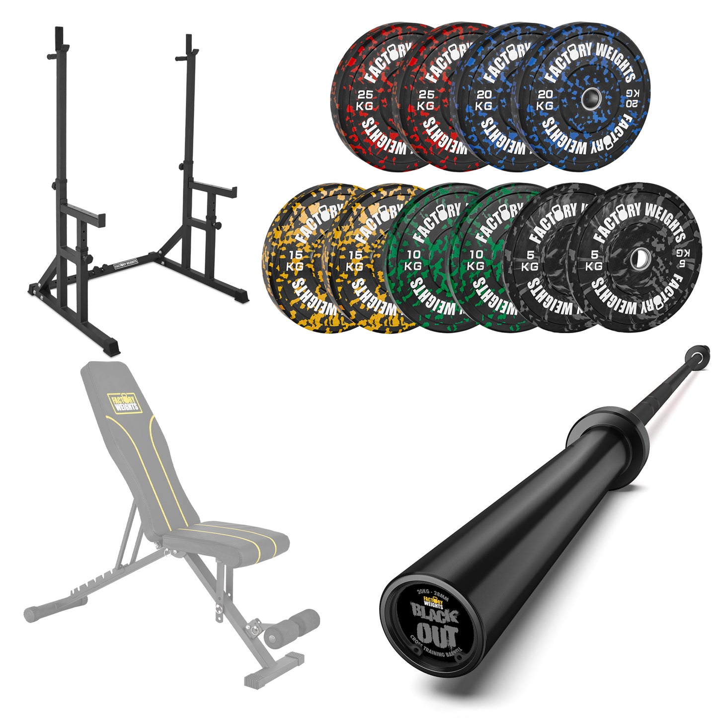 FW1 Squat Rack Fleck Bumper Bundle