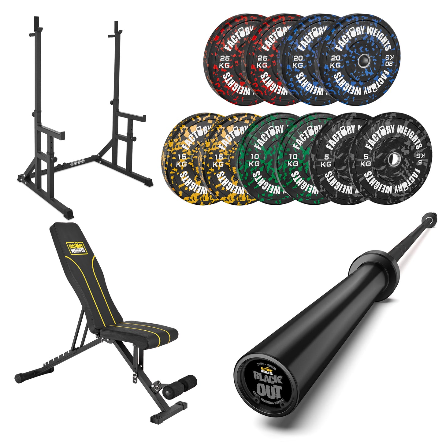 FW1 Squat Rack Fleck Bumper Bundle