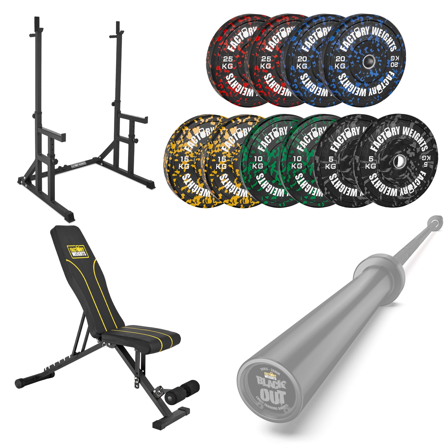 FW1 Squat Rack Fleck Bumper Bundle