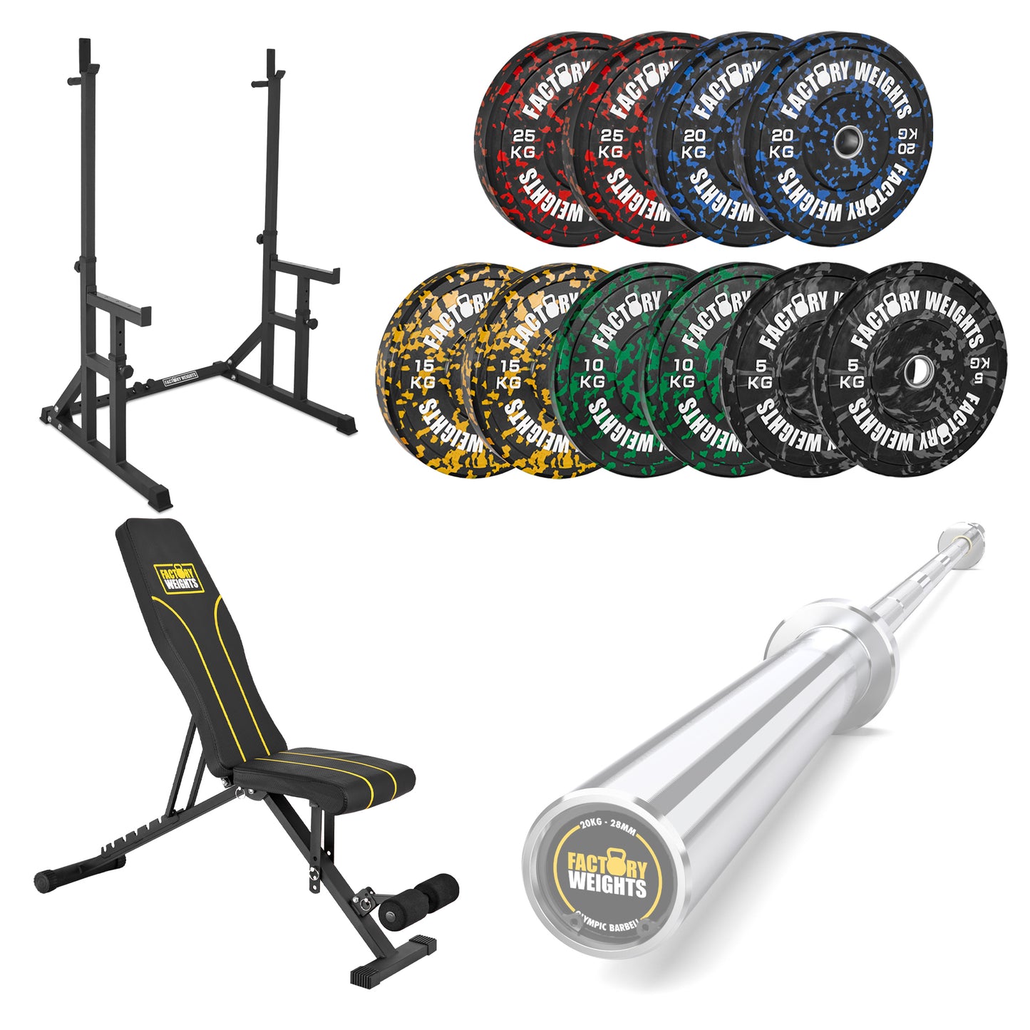 FW1 Squat Rack Fleck Bumper Bundle