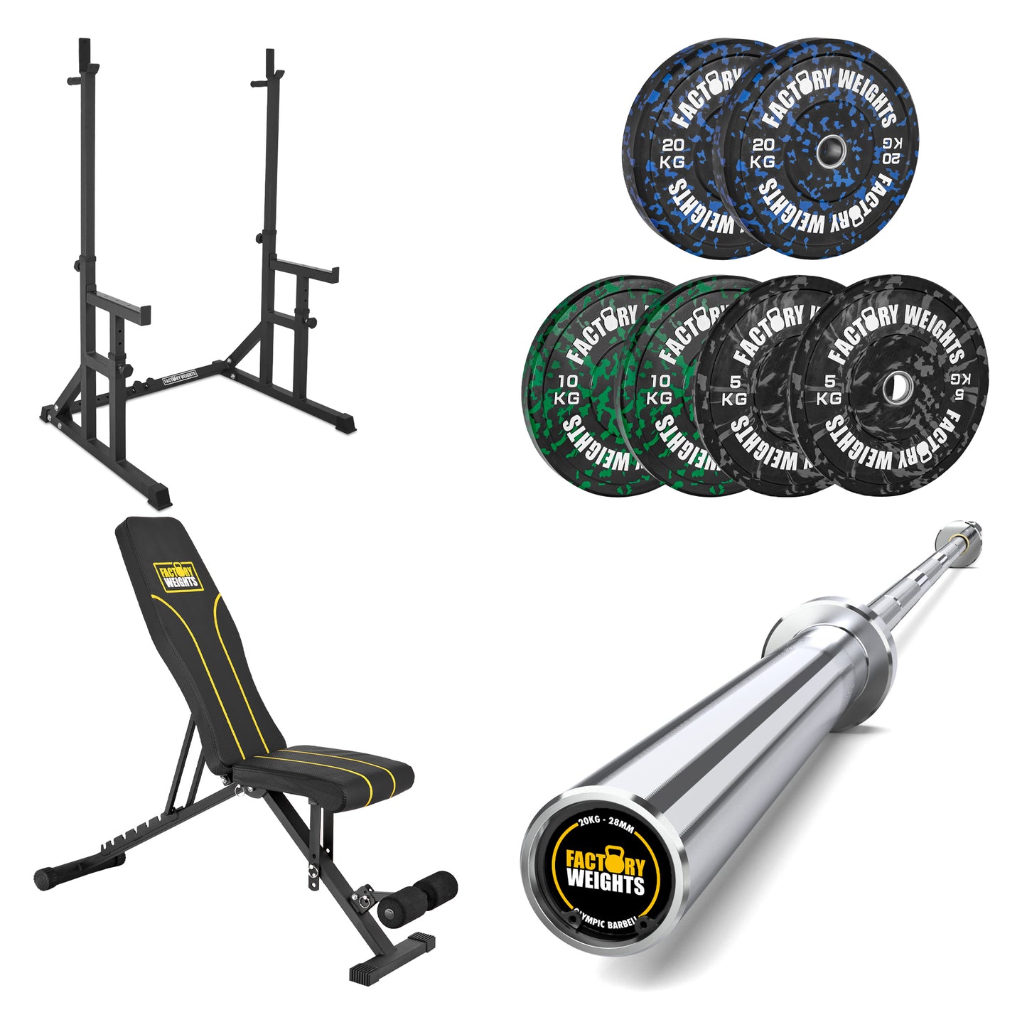 FW1 Squat Rack Fleck Bumper Bundle