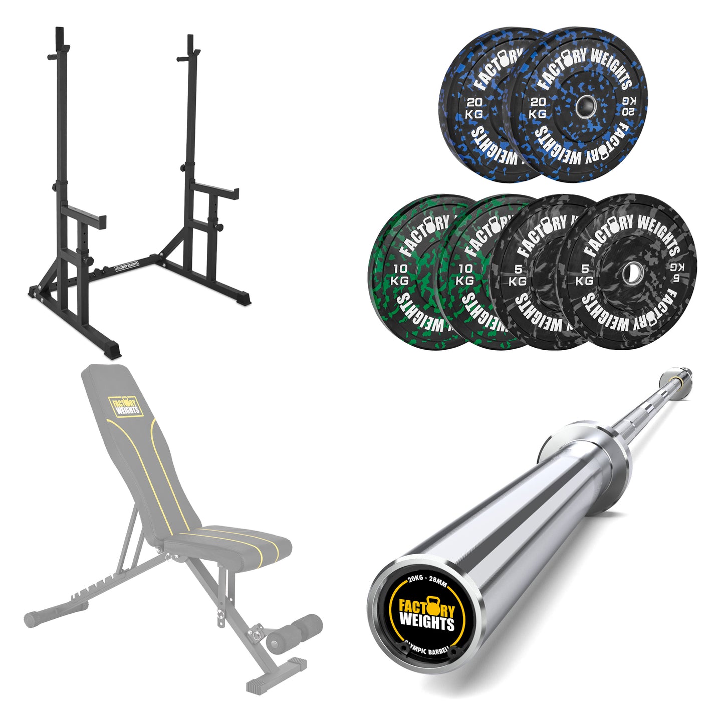 FW1 Squat Rack Fleck Bumper Bundle